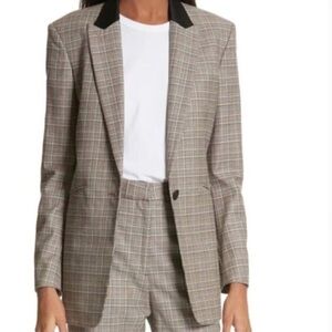 Rag & Bone Riley Plaid Blazer Size 6 Wool Blend